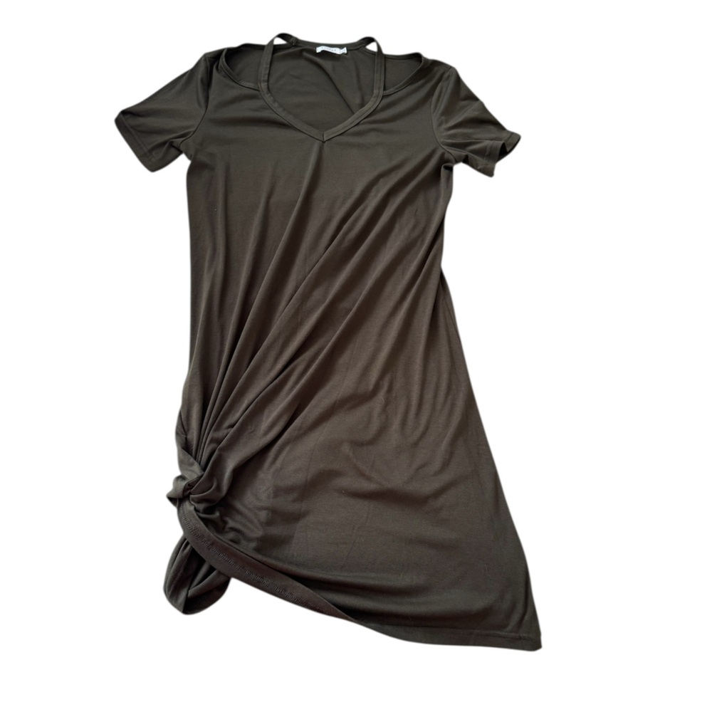 Locryz Jersey Tie Cold Shoulder Casual Dress